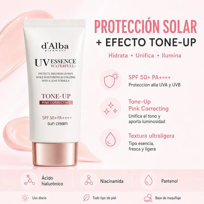 Protector solar Waterfull Tone-Up Sun Cream d'Alba 50 ml