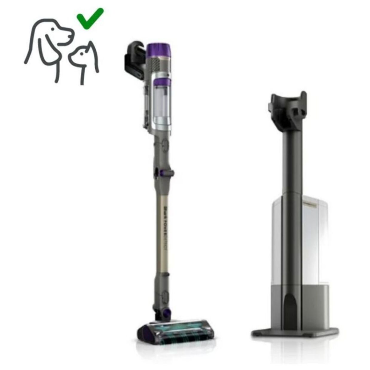 Shark® PowerDetect™ Clean & Empty Aspirateur balai sans fil et système de vidange automatique, aspiration puissante, filtration HEPA, tapis et sol dur, portable, aspirateur balai pour poils d'animaux