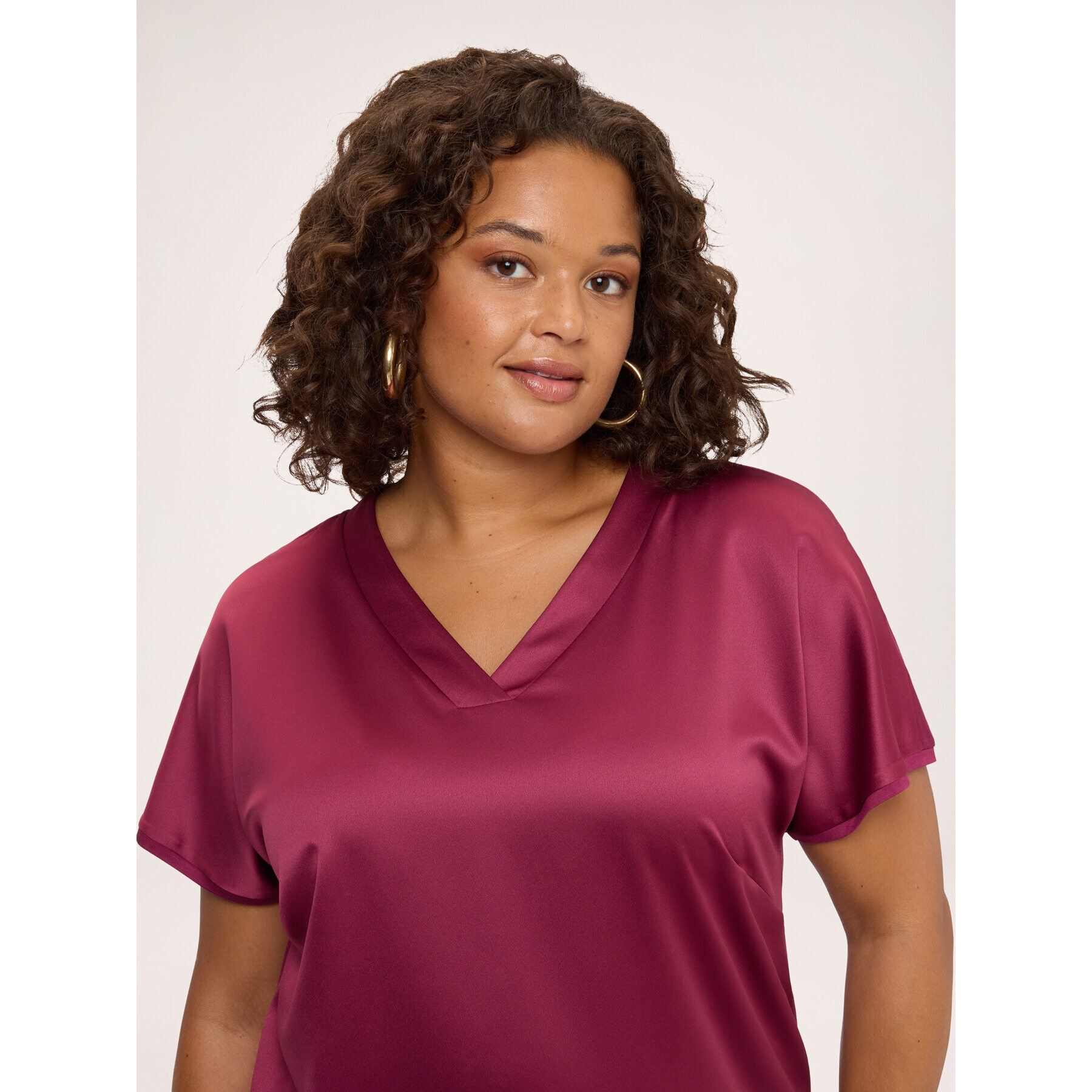 Fiorella Rubino - Camiseta bimatérica en raso de viscosa - Fuchsia
