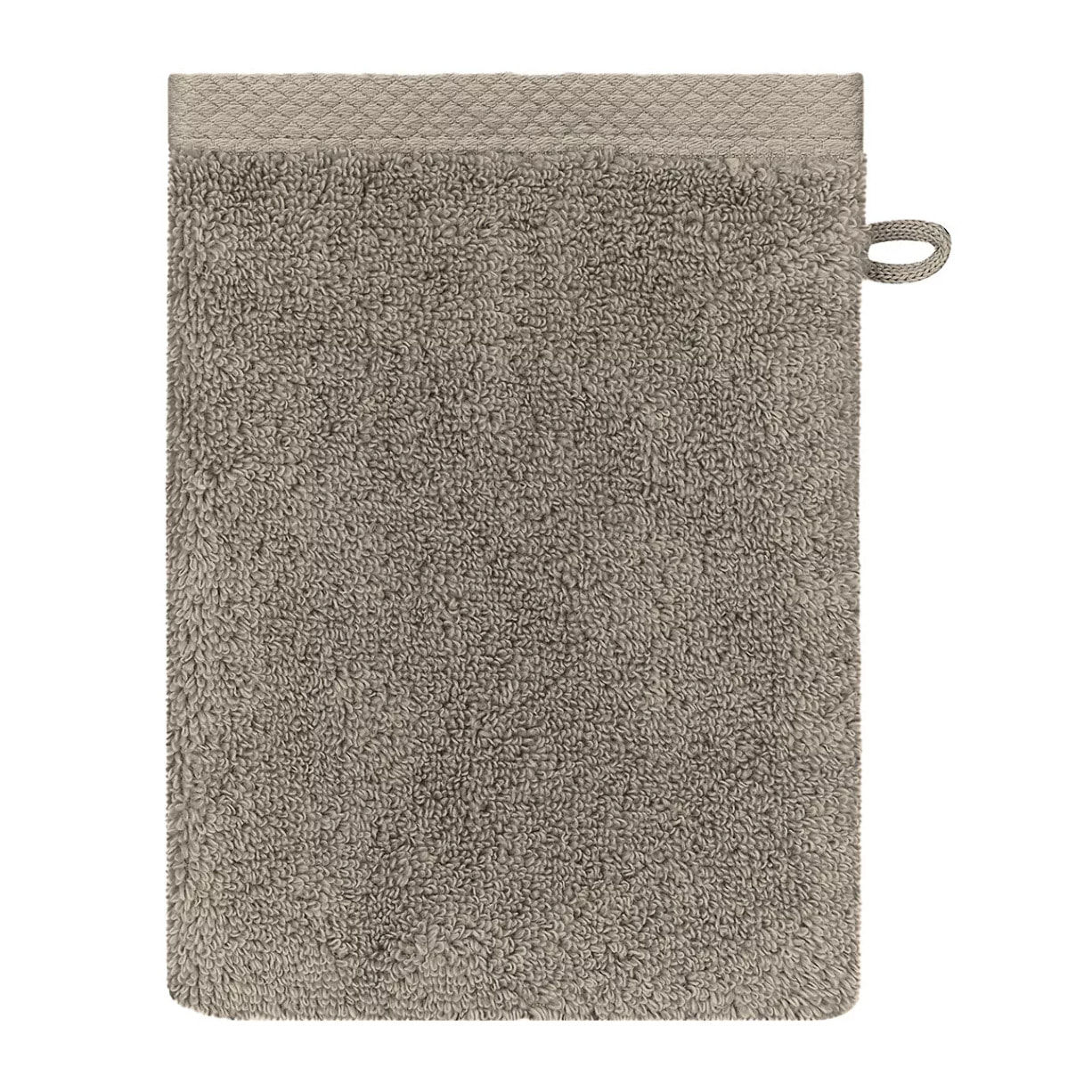 Gant de toilette pur coton 550 g/m² uni beige Elea chataignes
