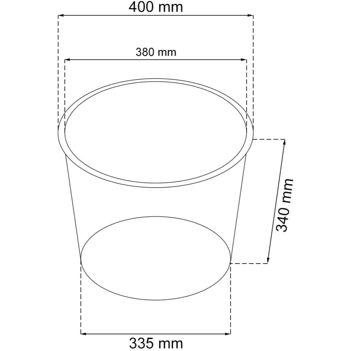 Maceta TUBO efecto rattán de 64 litros con inserto, mocca