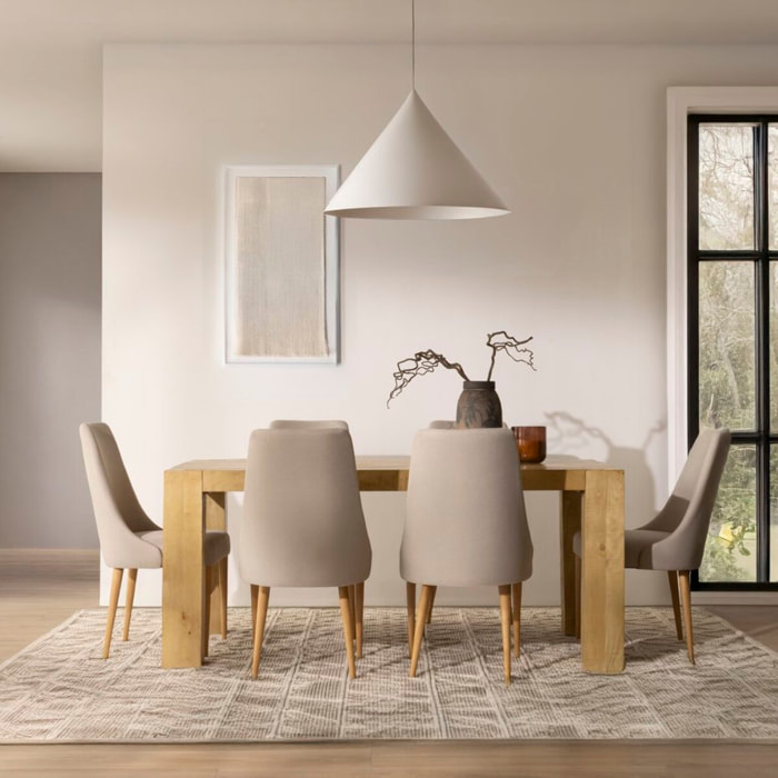 Lecler -bois massif de manguier-couleur bahamas naturelles 180 x 76 x 90 cm