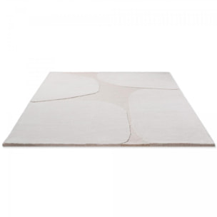 Tapis salon et chambre fait main en laine motif abstrait SOLU