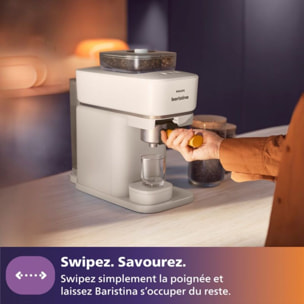 Machine à expresso PHILIPS Baristina BAR320/00 cafetière à grain bac double compartiment Blanche