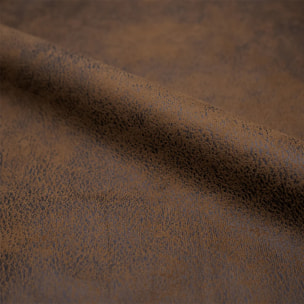 Fauteuil marron vieilli en microfibre - Club