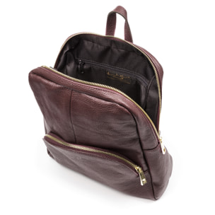 FIRENZE ARTEGIANI Monastier Borsa zaino da donna. Vera pelle Dollaro Made in Italy 28x8x32 Cm. Colore: Borgogna scuro