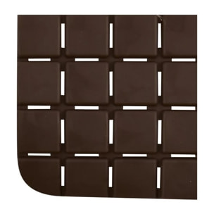 Tapis Fond de baignoire antidérapant Caoutchouc QUADRO 36x76cm Marron chocolat MSV