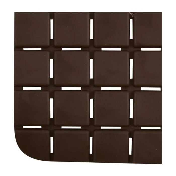 Tapis Fond de baignoire antidérapant Caoutchouc QUADRO 36x76cm Marron chocolat MSV