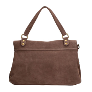 Borsa a mano da donna Made in Italy - Modello Zelia Elite - Pelle scamosciata - 37.0 x 22.0 x 15.0 cm