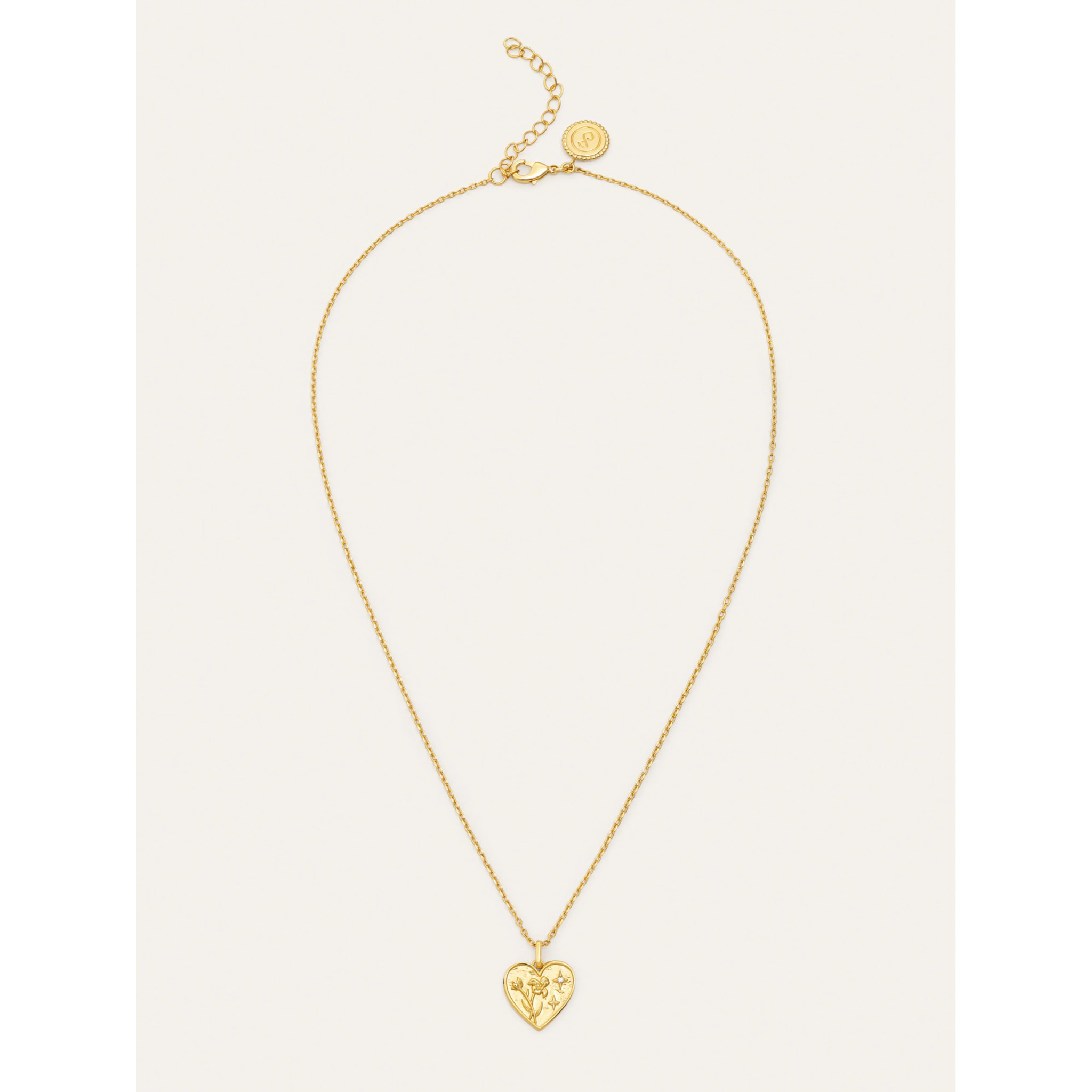 Collar Flower Heart Baño Oro