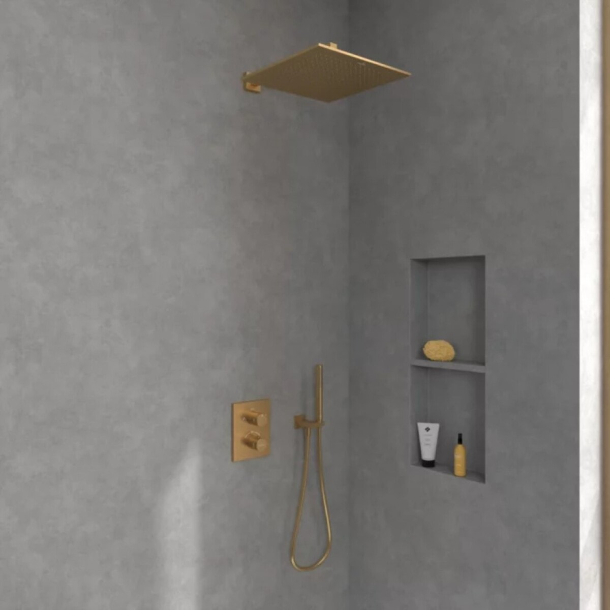 Douche de tête 350 Universal rectangle Brushed Gold