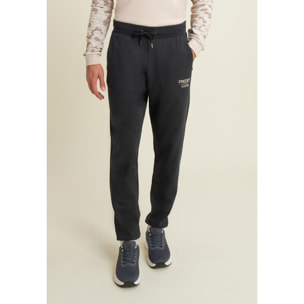 Pantaloni in felpa con fondo a polsino e dettagli rigati