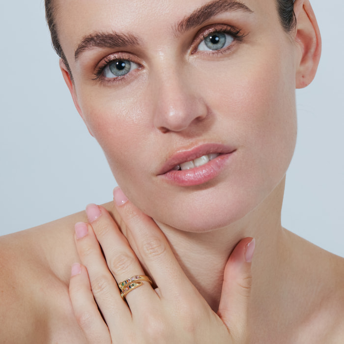 Anillo Hagor acabado oro amarillo 18k