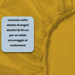 LENZUOLO SOTTO CON ANGOLI MAX COLOR, 100% COTONE MADE IN ITALY