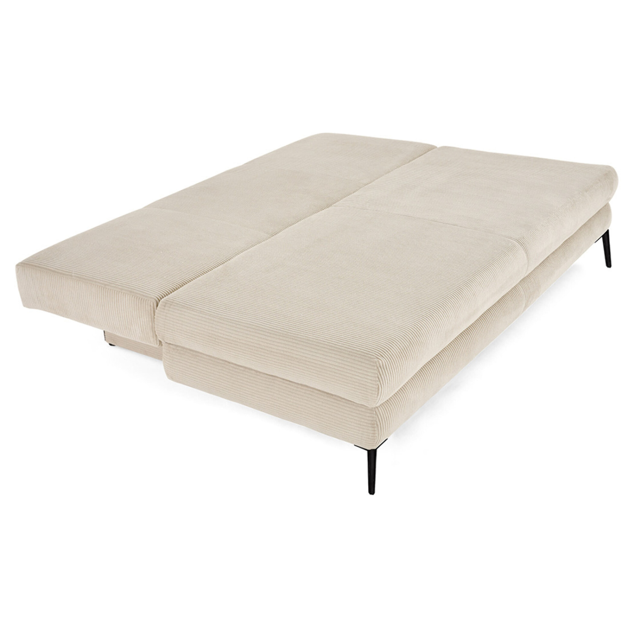 Elton - canapé 3 places convertible avec coffre en velours côtelé - Beige