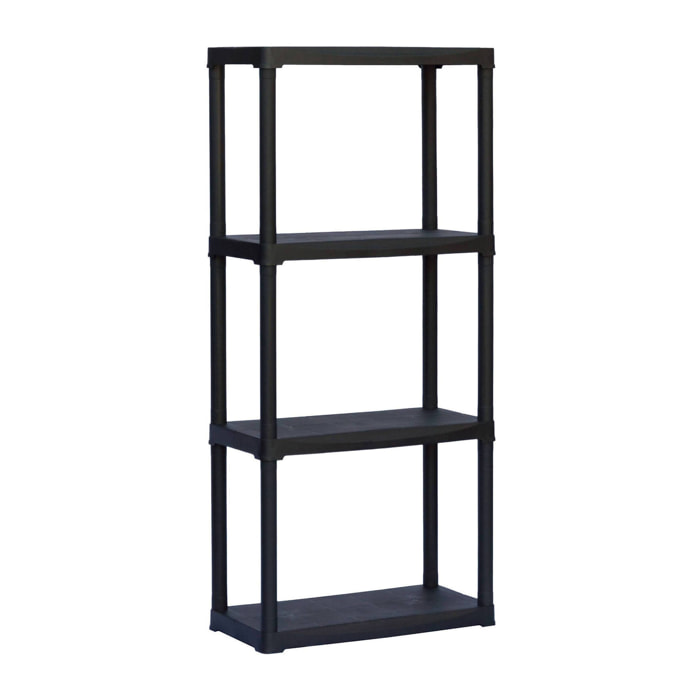 Armadio da esterno Akay, Scaffale outdoor, Armadio balcone multiuso, Armadietto da esterno, 100% Made in Italy, Antracite, 60x30h133 cm