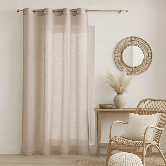 Rideau tamisant uni et chiné - Lin