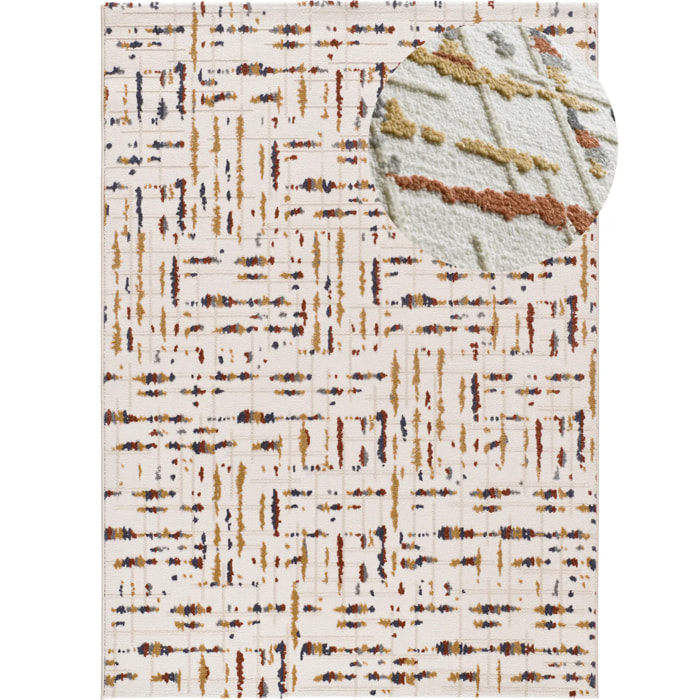 AMARA Alfombra geométrica con relieve multicolor, varias medidas disponibles.