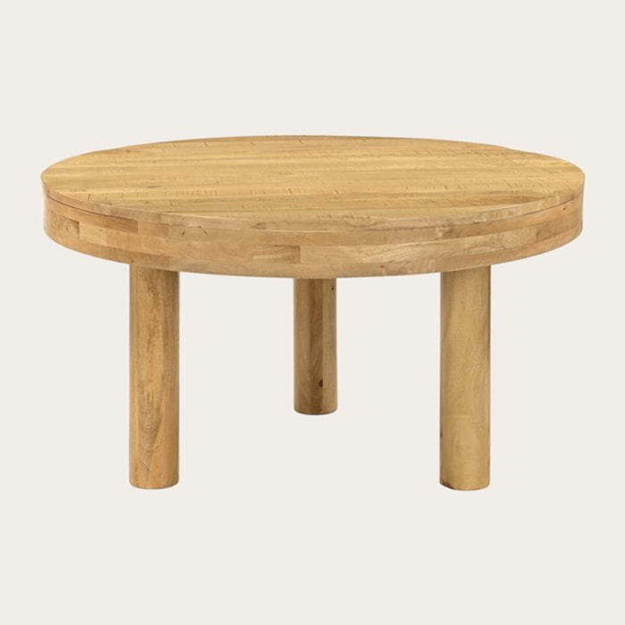 Table basse Venier -bois massif de manguier-couleur bahamas naturelles 110 x 60 x 110 cm