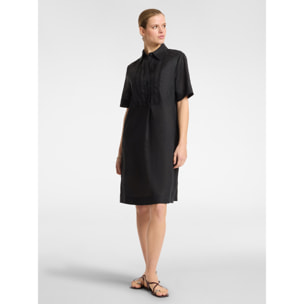 Elena Mirò - Abito in lino con bottoni - Nero