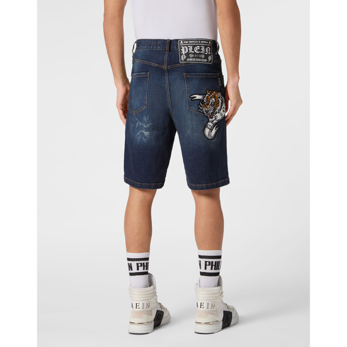 PHILIPP PLEIN PANTALONCINI DI JEANS FORMENTERA FIT