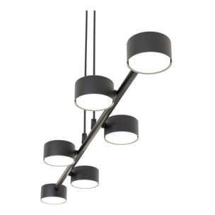 Lampada a sospensione Megara in acciaio nero opaco