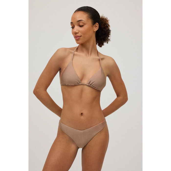 Slip bikini brasiliano color bronzo con lucentezza