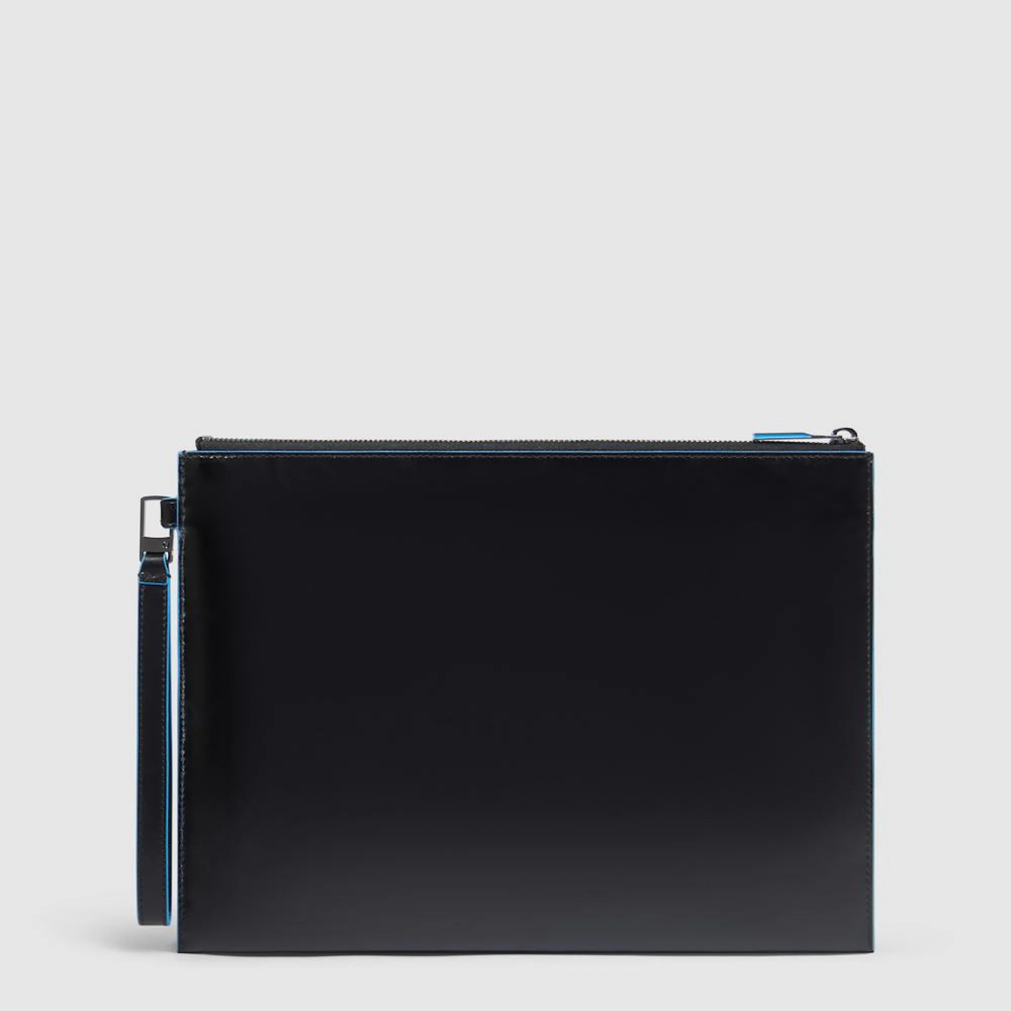 Piquadro Pochette porta iPad® in pelle con polsiera rimovibile e tasca per AirPods®