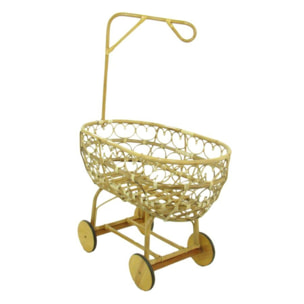 Culla "Maria" riccio con ruote in legno naturale cm103x57h44/78