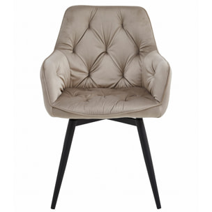 Poltrona girevole Jork 360 in velluto beige scuro