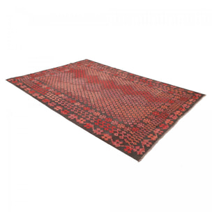 Tapis kilim, motif géométrique authentique, laine naturelle, KUKUNO