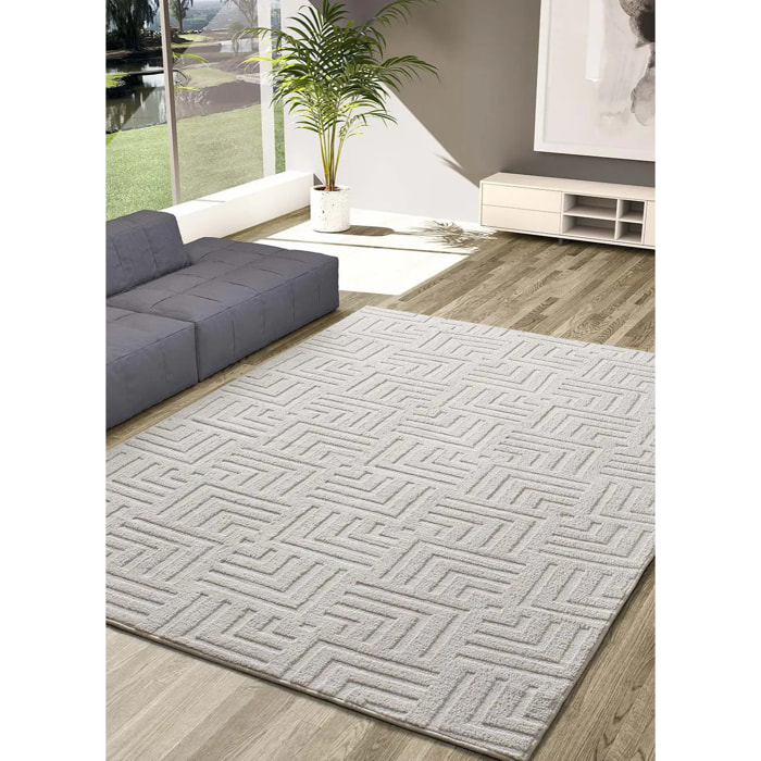 Alfombra lavable con relieve en color blanco Estilo, varias medidas disponibles
