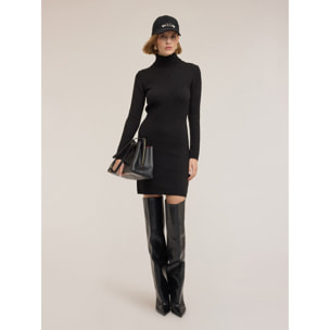 Motivi - Vestido tubo de punto mezcla de lana - Negro