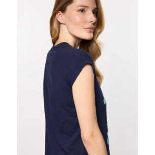 Camiseta Estampada Azul Marino - Freya