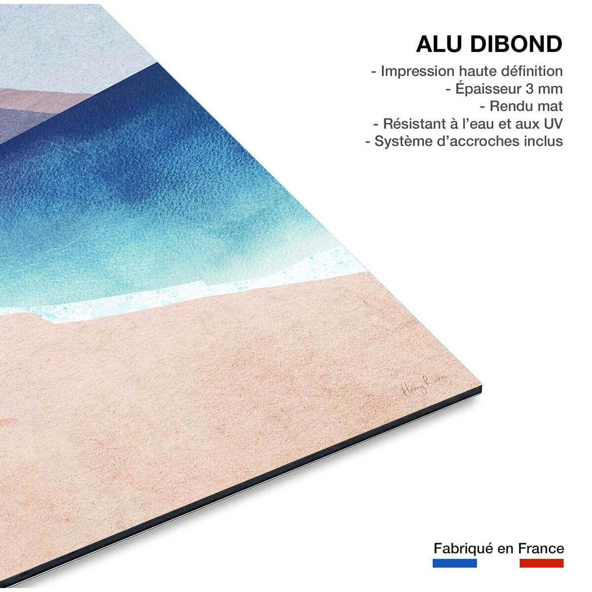 Tableau surf à la plage rideuse  Tableau alu Dibond