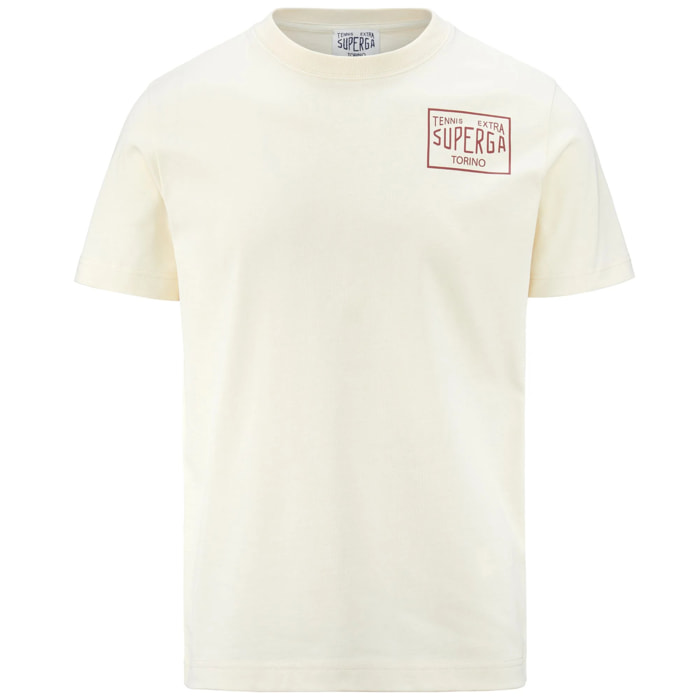 Superga - Camisetas y tops Unisex Beige - T-SHIRT SUPERGA ARCHIVIO HISTORY LOGO