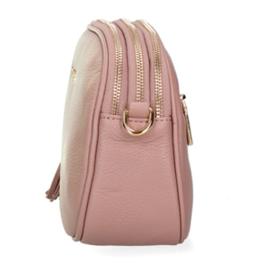 Borsa a tracolla da donna Made in Italy - Modello Cordelia Pro - 100% pelle - 22.5 x 17.0 x 9.5 cm