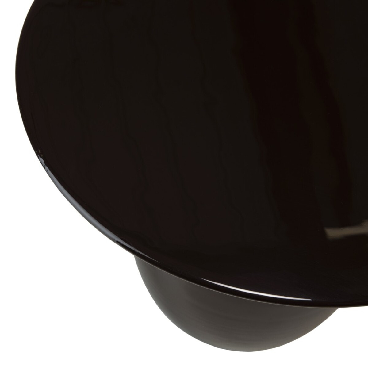 JAMES - Table d'appoint ronde 50x50cm en métal émaillé noir, col doré
