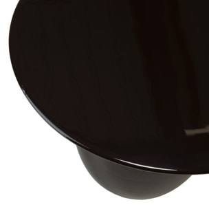 JAMES - Table d'appoint ronde 50x50cm en métal émaillé noir, col doré