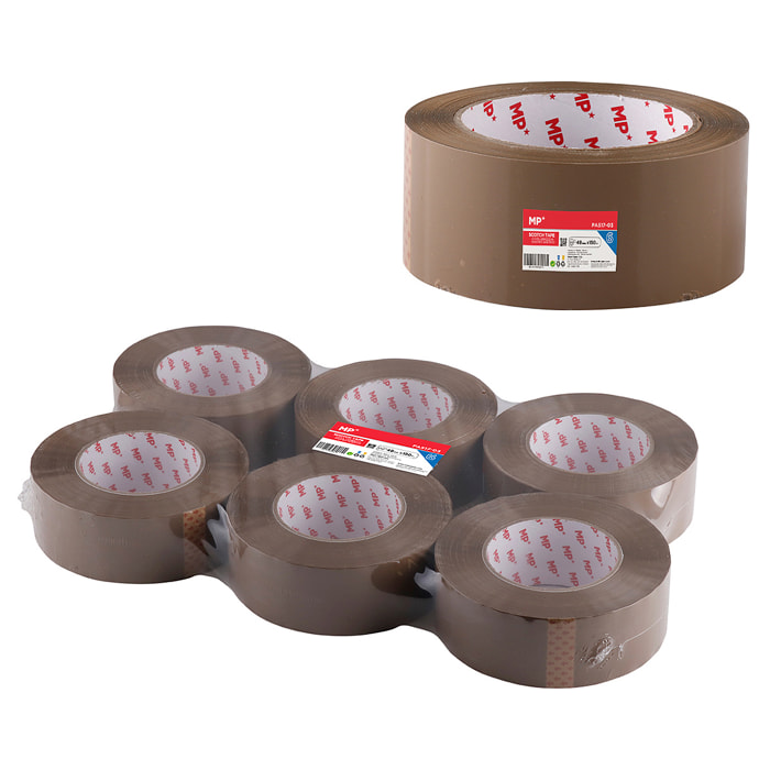 PACK 6 UDS PRECINTO ADHESIVA MARRÓN 48 mm x 150 m