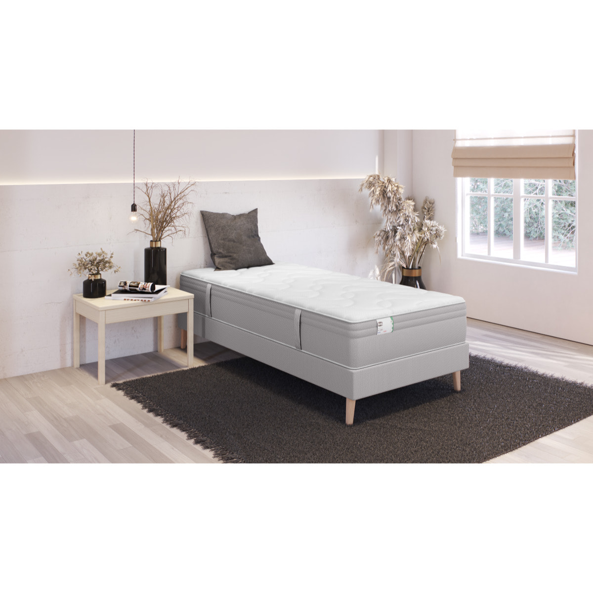 Matelas L INDISPENSABLE , ressort ensachés, ferme, H26