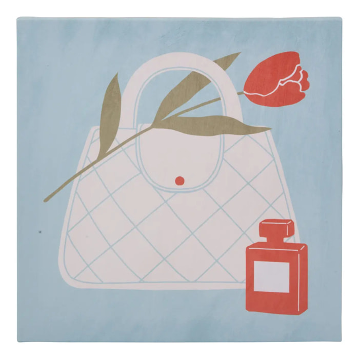 Toile imprimée Frany 28x28cm bleu