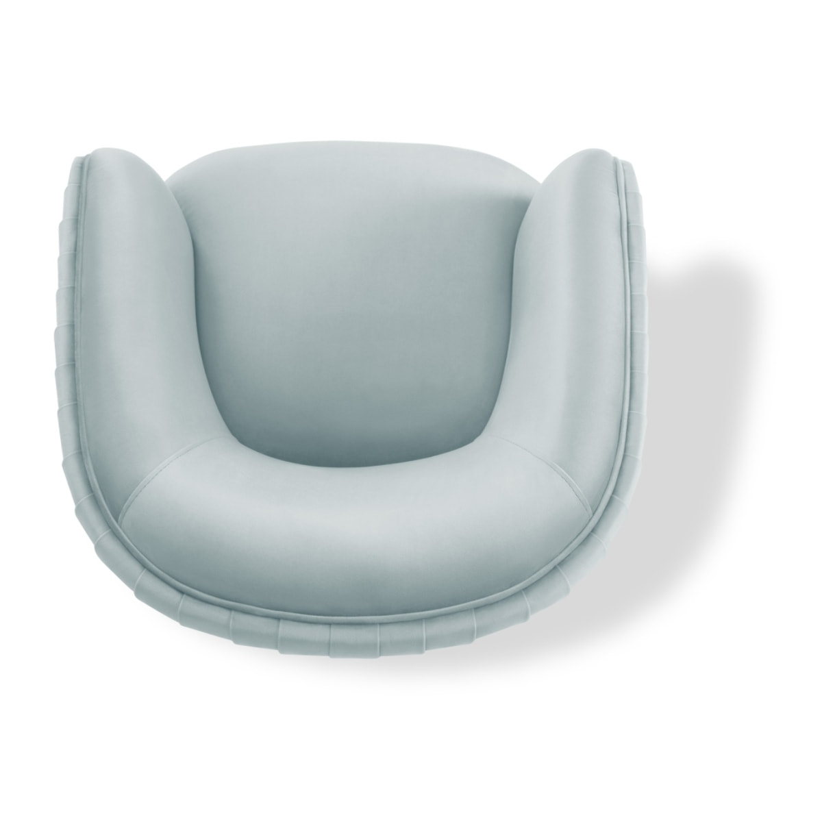 Fauteuil "Cyrille" en velours bleu satiné