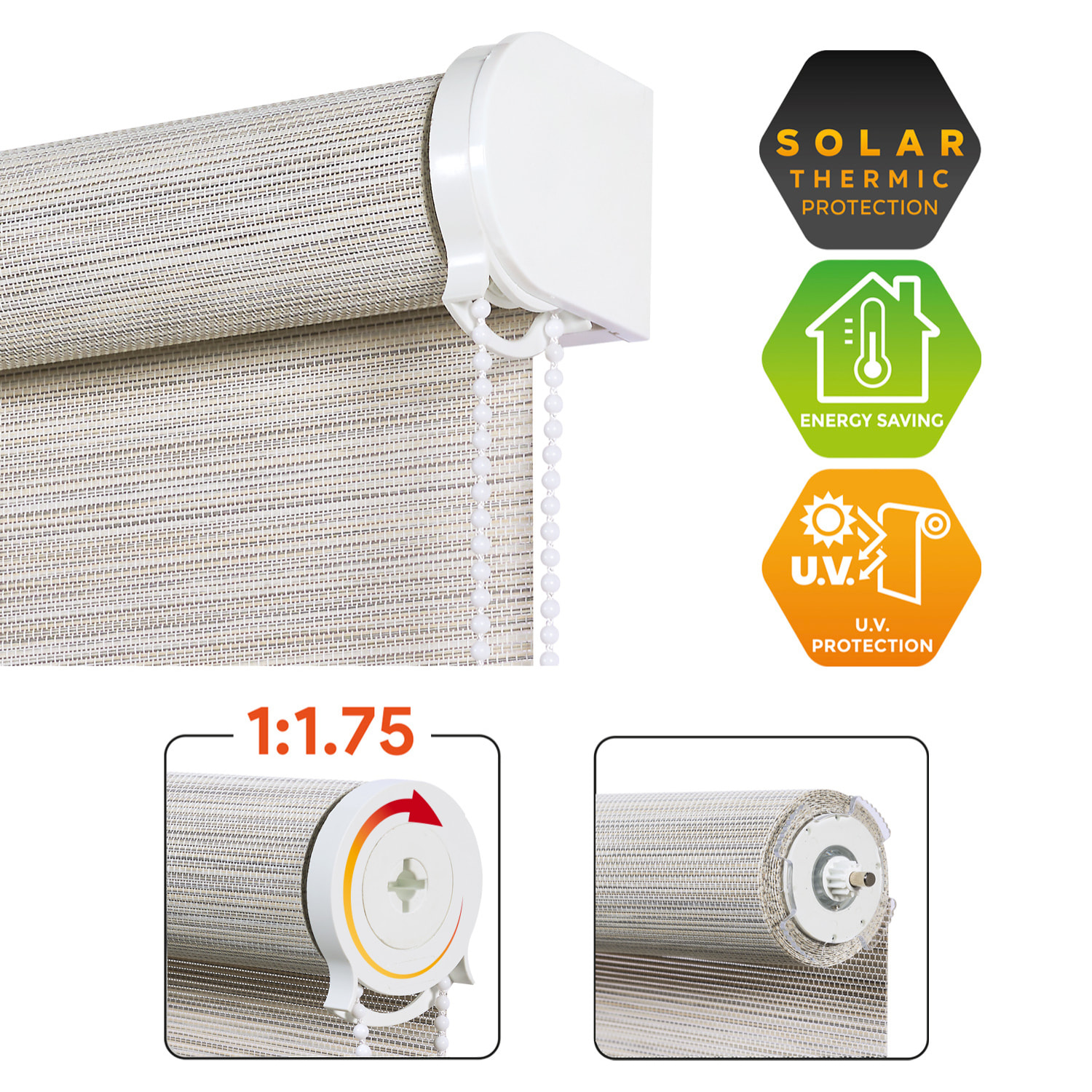Enrollable XXL SCREEN PRO Solar Textura Gris