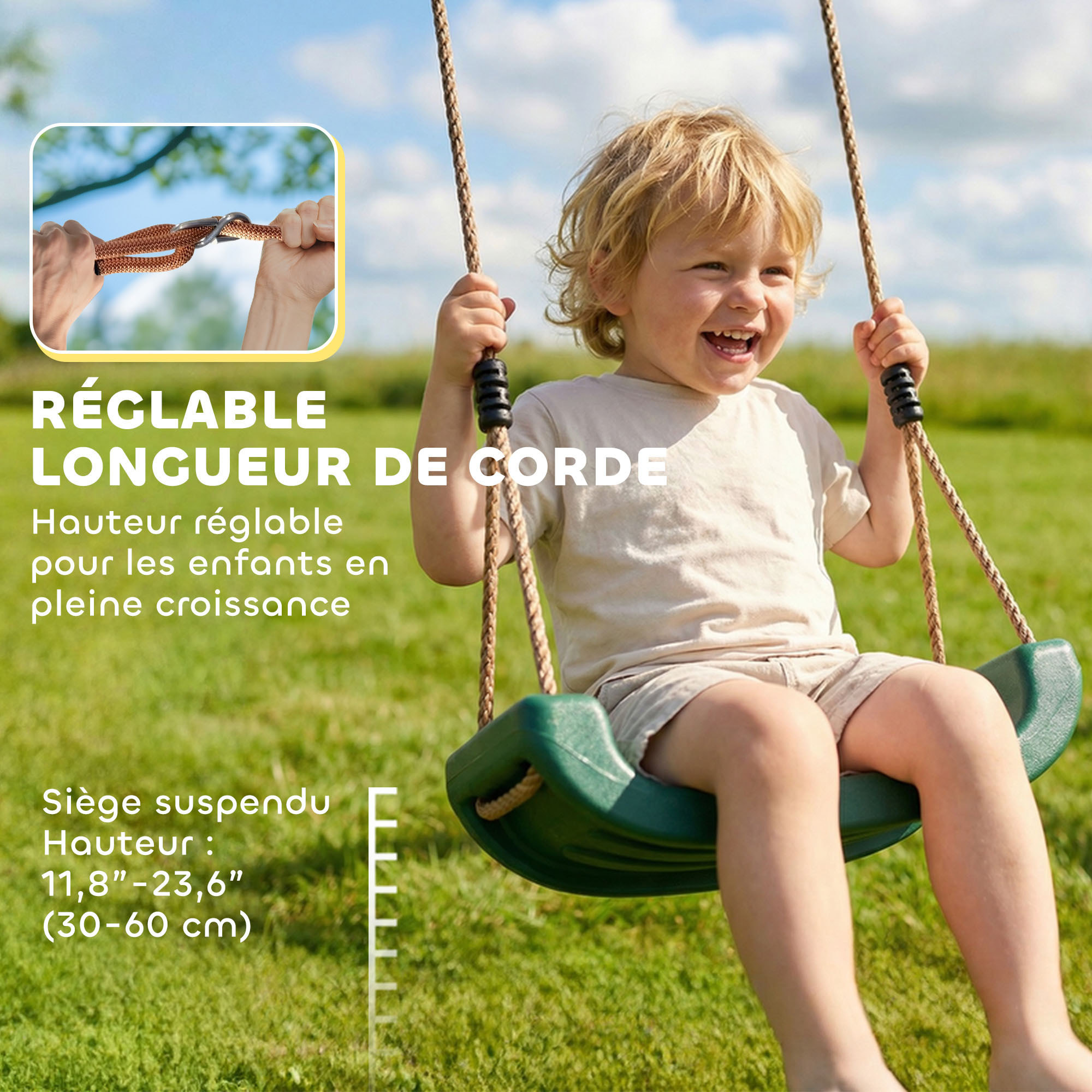 Aire de jeux bois 3,15 m toboggan 2 balançoires mur d'escalade toit toile vert