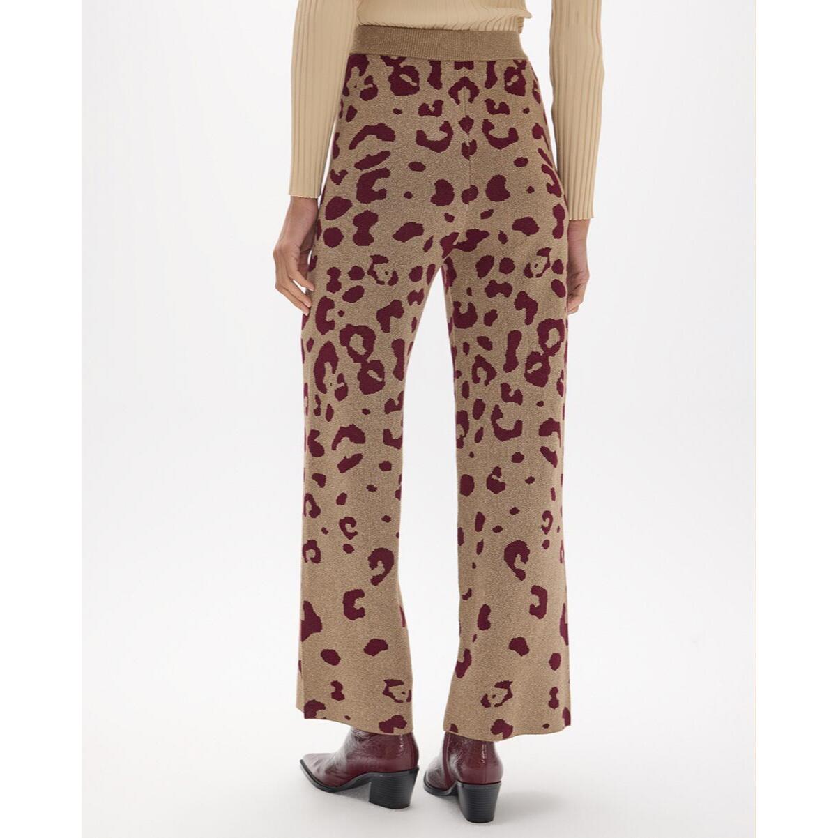 Pantaloni in jacquard di mucca