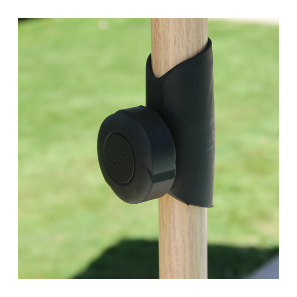 Parasol droit Ø2,4m - effet bois - gris anthracite - RUBIS