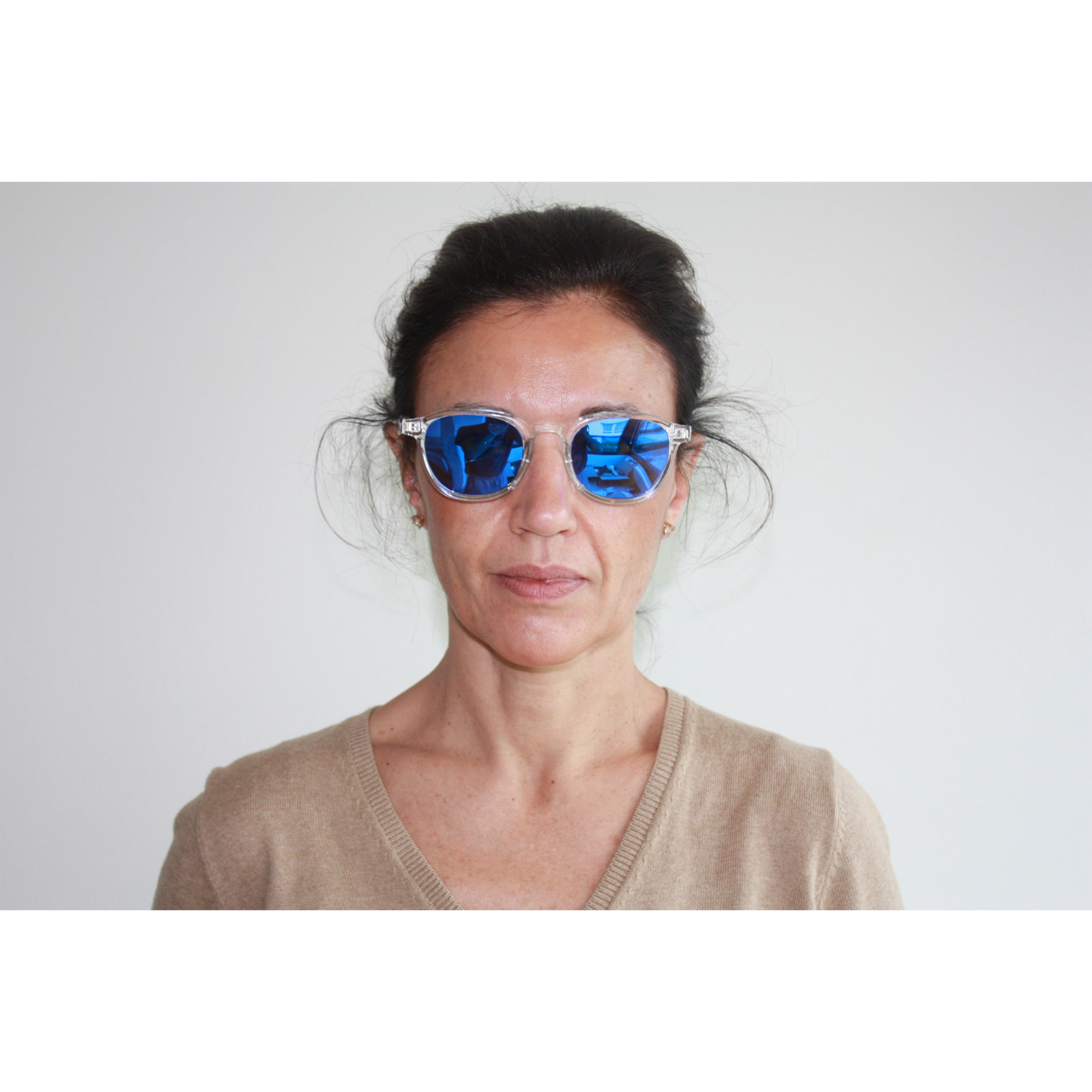 Gafas de sol OCEAN BONDI BEACH - Blanco transparente brillante / Revo azul