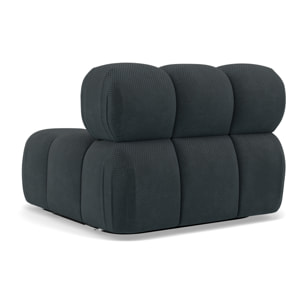 Ruby - module d'assise sans accoudoirs en velours texturé - Noir