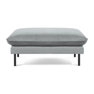 Pouf "Vienna" en velours gris clair